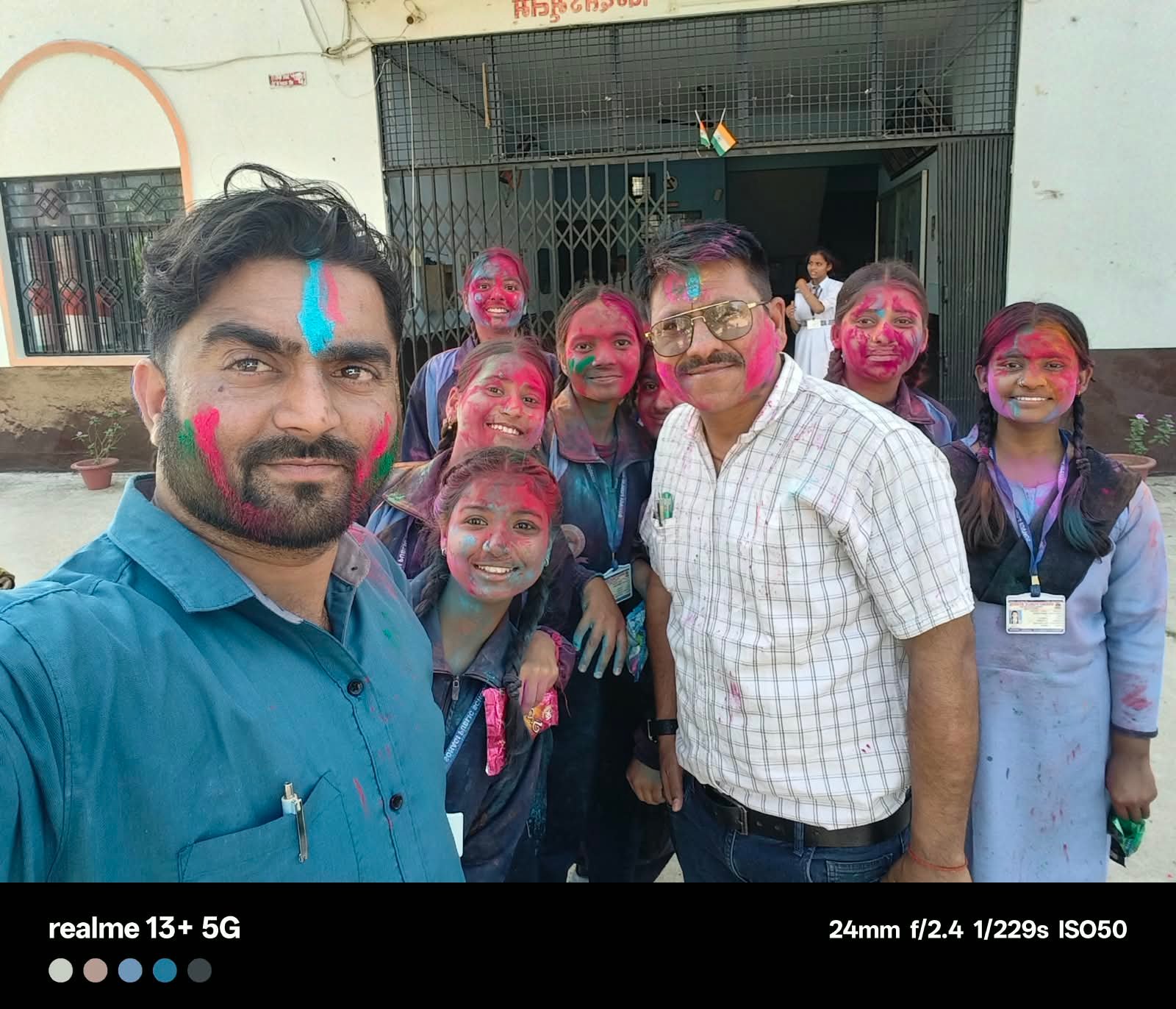 Holi celebration with students