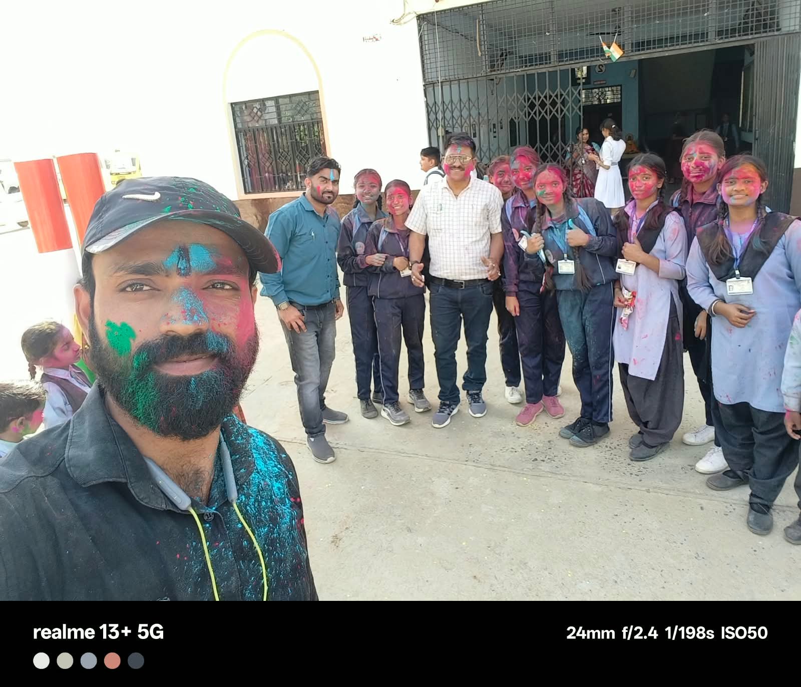 Holi celebration with students
