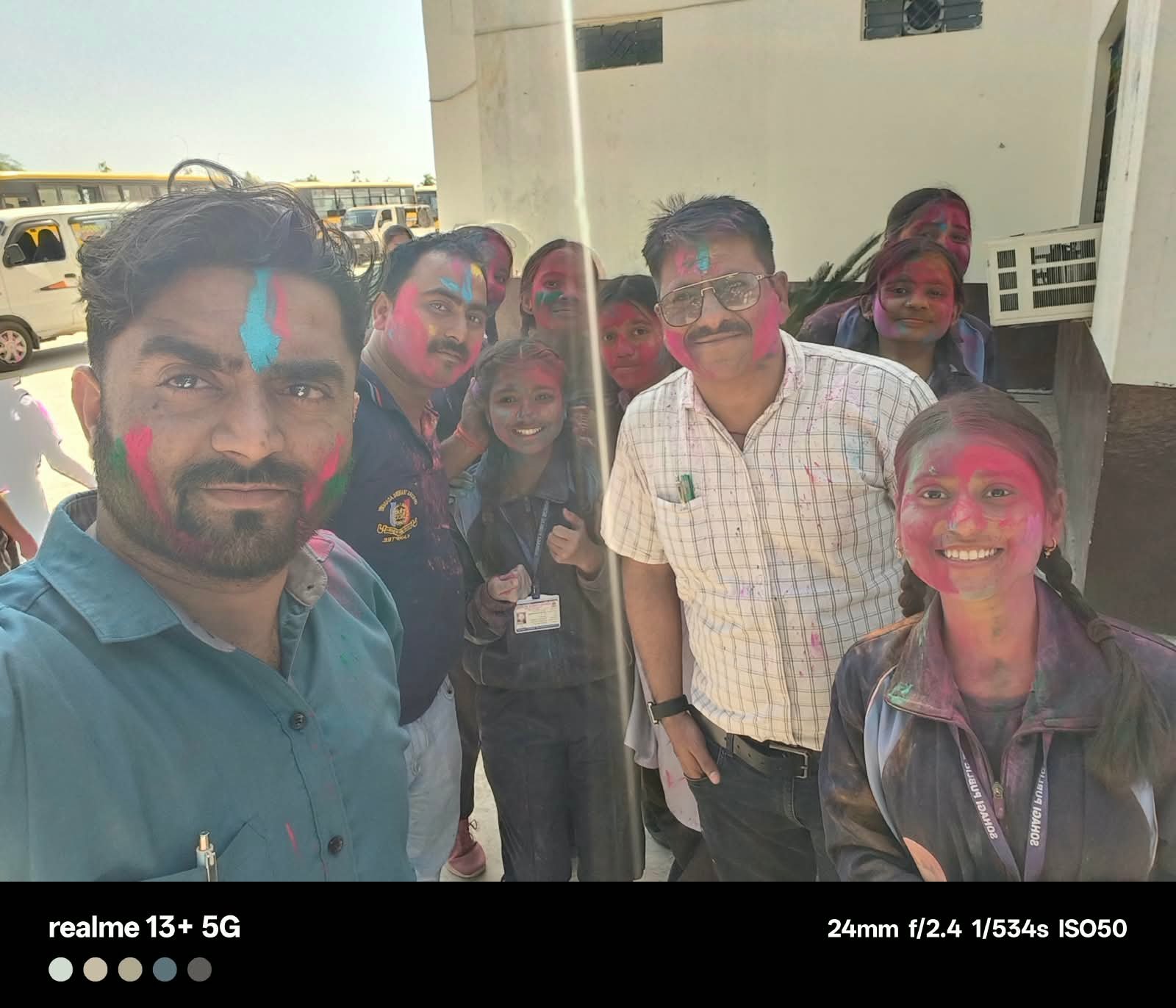 Holi celebration with students